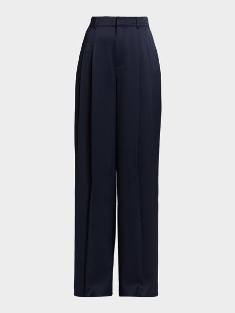 Cinq à Sept Marne Wide-Leg Satin Pants