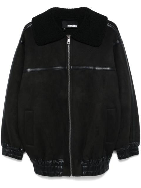 ROTATE faux-leather bomber jacket
