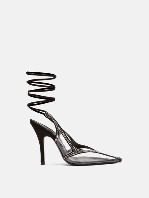 ''VENUS CHROME'' BLACK AND SILVER SLINGBACK