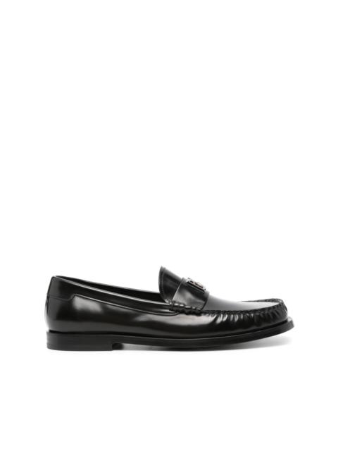 logo-lettering loafers
