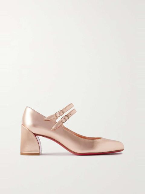 Christian Louboutin Miss Jane 55 iridescent patent-leather pumps