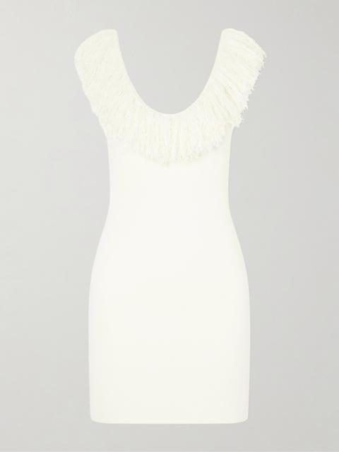 SIR. Marcelline Fringed Stretch-knit Mini Dress