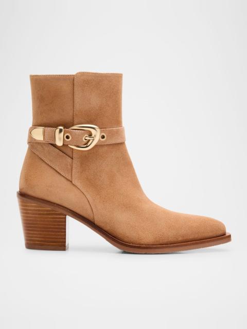 Maven Suede Buckle Western Booties