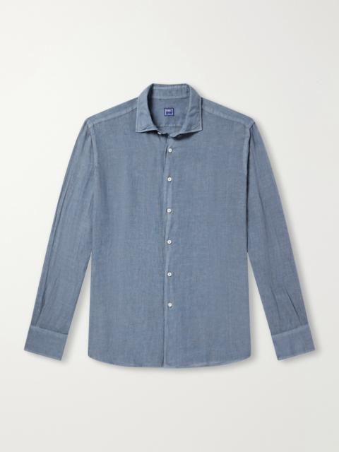 FEDELI Nick Slim-Fit Cutaway-Collar Linen Shirt