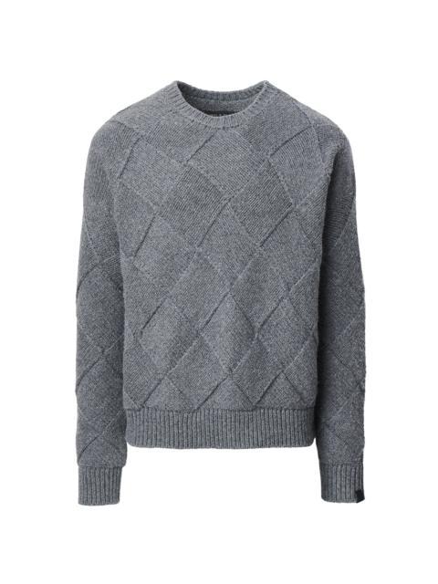 rag & bone Men's Hand-Knit Entrelac Crewneck Sweater - Charcoal
