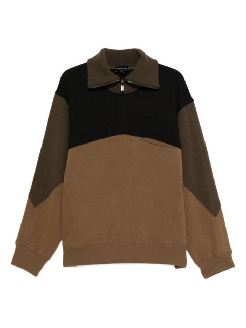 EMPORIO ARMANI colour-block zip-up sweatshirt