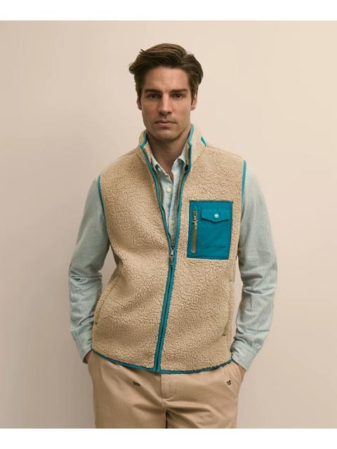 Brooks Brothers Teddy Fleece Full-Zip Vest