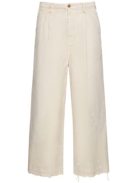 Oversize bleached cotton pants