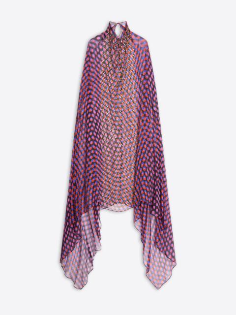 Dries Van Noten EMBROIDERED SILK CAPE DRESS