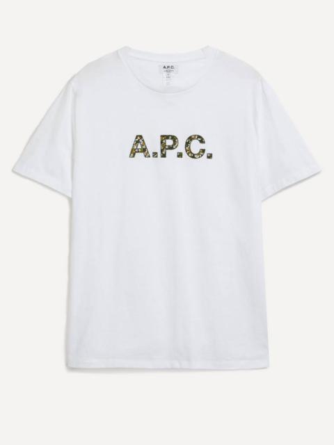 A.P.C. Camo Tana Lawn Cotton Liberty Print Logo T-Shirt