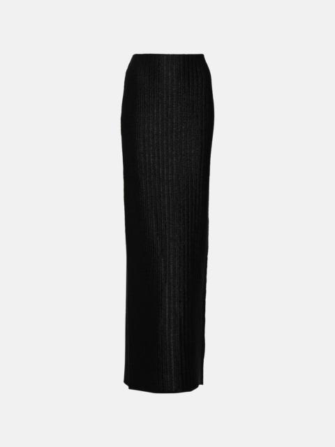 TOM FORD Mid-rise cotton-blend maxi skirt