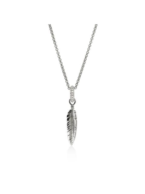 JOHN HARDY Feather Talisman Necklace, Sterling Silver, Diamonds
