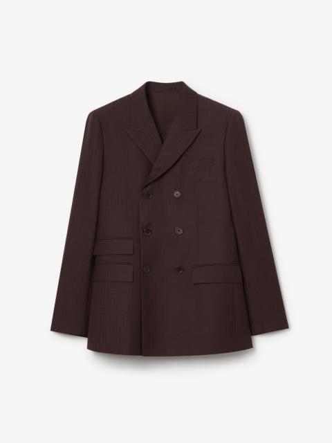 Burberry Striped Wool Mohair Tailored Jacket