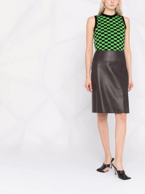 slim leather midi skirt