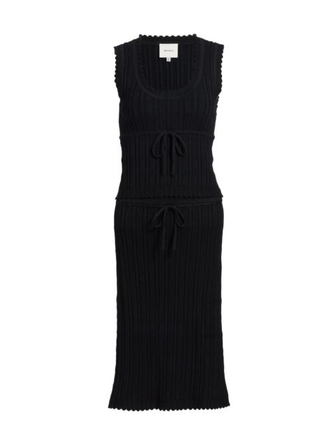 Reformation Women's Erin Cotton Knit Top & Midi-Skirt Set - Black