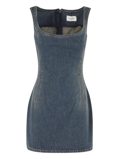 MAGDA BUTRYM square-neck denim mini dress