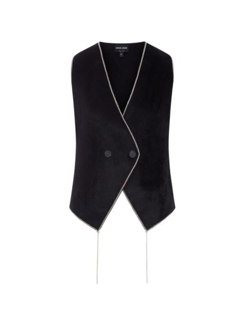 GIORGIO ARMANI chain-trim double-breasted waistcoat