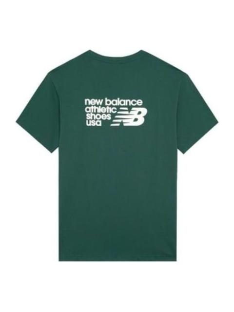New Balance Casual Logo Tee 'Green White' AMT22395-NWG