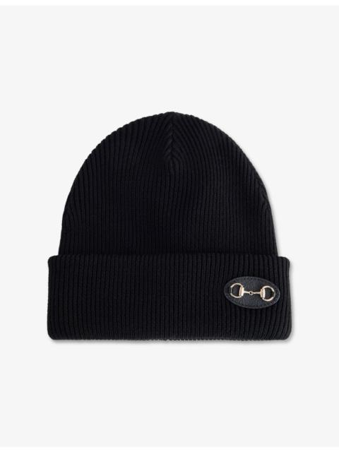 GUCCI Horsebit-Buckle Wool Beanie Hat