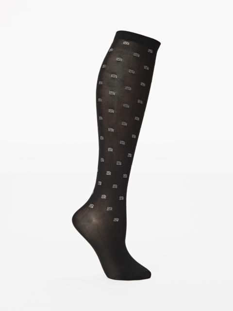 Alexander Wang KNEE SOCK IN CRYSTAL NYLON