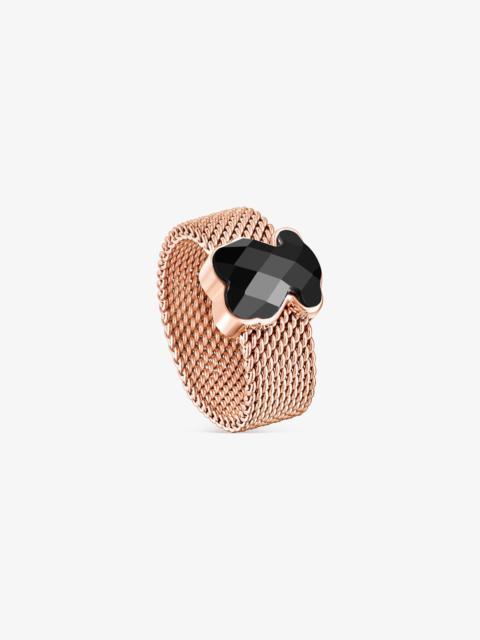 TOUS Rose IP Steel Mesh Color Bracelet with Onyx