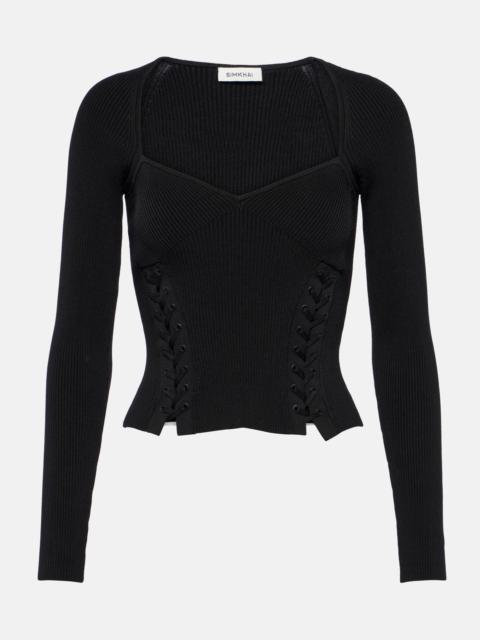 SIMKHAI Daphane lace-up sweater