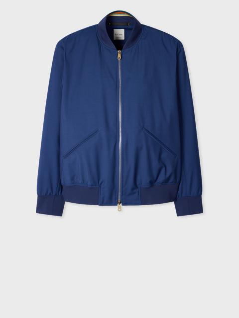 Paul Smith Cobalt Blue 'Storm System' Wool Bomber Jacket