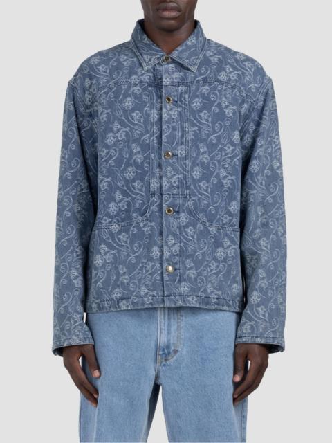 HONOR THE GIFT Men's Floral Utility Jacket - Light Indigo