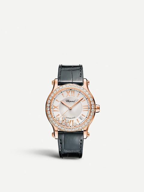 Chopard 274808-5003 Happy Sport 18ct rose-gold and diamond watch