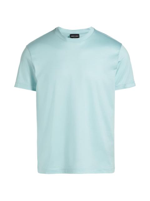 GIORGIO ARMANI Men's Lux Jersey Silk-Cotton T-Shirt - Aqua