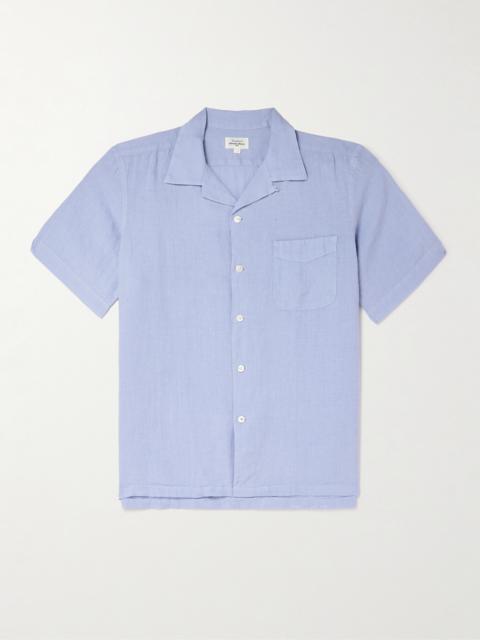 Hartford Palmito Mc Pat Convertible-Collar Linen Shirt