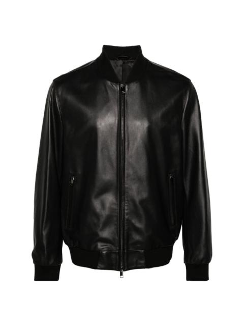 perforated leather jacket