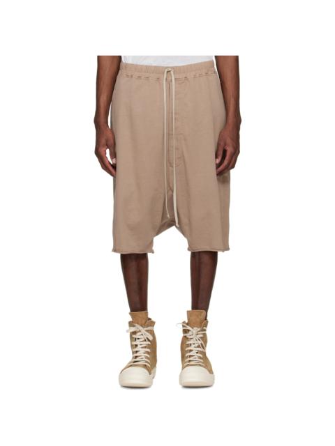 Rick Owens DRKSHDW Beige Temple Drawstring Pod Shorts