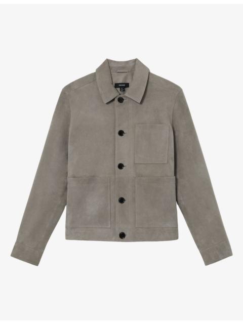 REISS Wilstead Patch-Pocket Suede Jacket