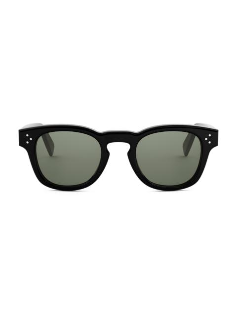 CELINE Men's 49MM Square Sunglasses - Shiny Black Green