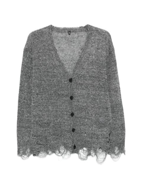 R13 distressed V-neck cardigan