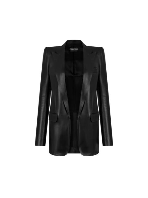 TOM FORD SILKY GUANTERIA LEATHER SINGLE BREASTED PEAK LAPEL JACKET