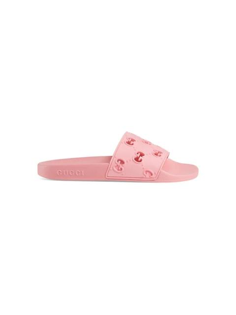 GUCCI rubber GG slide sandals