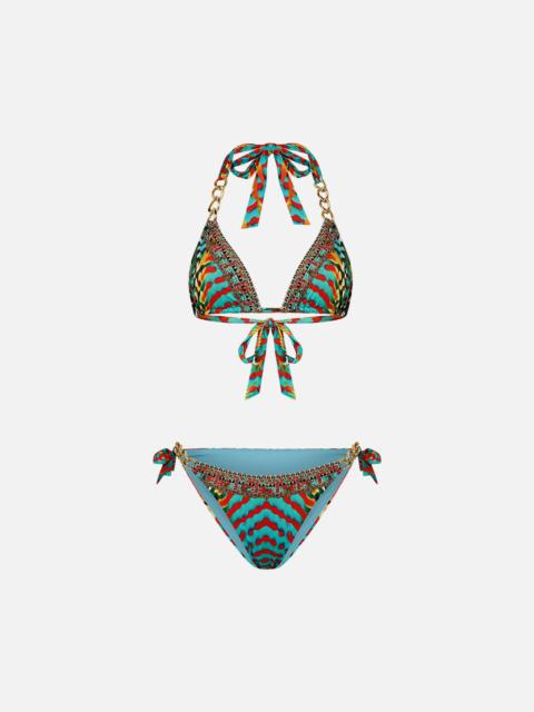 CAMILLA CHAIN TRIM TRI BIKINI