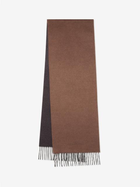 CORNELIANI Double brown/grey silk and cashmere scarf