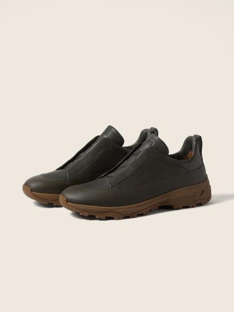 ZEGNA DARK OLIVE GREEN TRIPLE STITCH™ MONTE SECONDSKIN SNEAKERS
