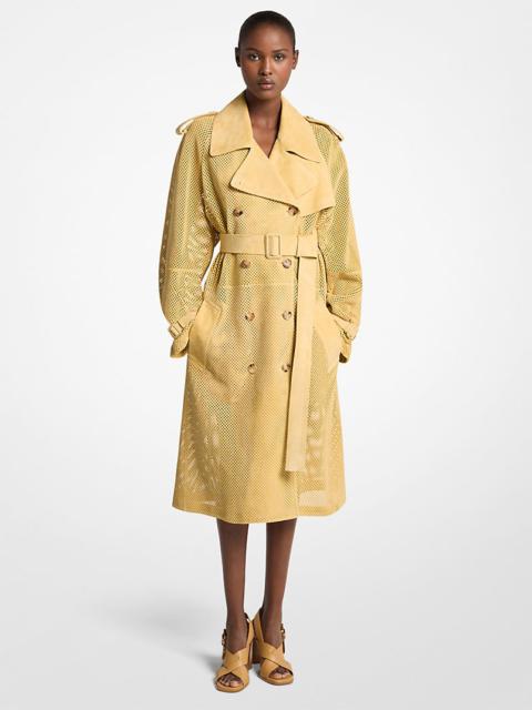 MICHAEL KORS COLLECTION Perforated Suede Trench Coat