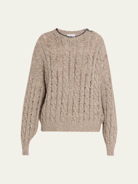 Brunello Cucinelli Sparkly Cable-Knit Sweater