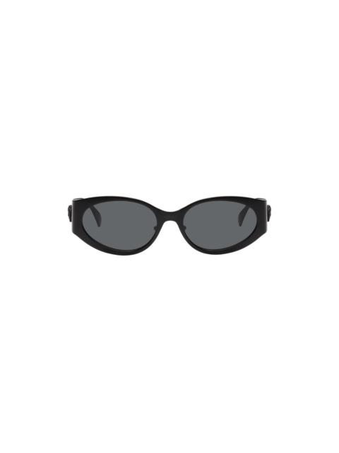 VERSACE Black 'La Medusa' Oval Sunglasses