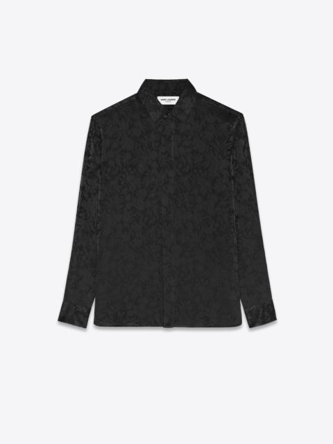 SAINT LAURENT yves collar classic shirt in matte and shiny silk