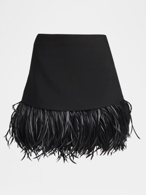 Jil Sander Feather-Trimmed Mini Skirt