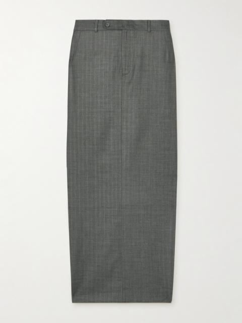 BETTTER Office Party Asymmetric Striped Wool-blend Maxi Skirt