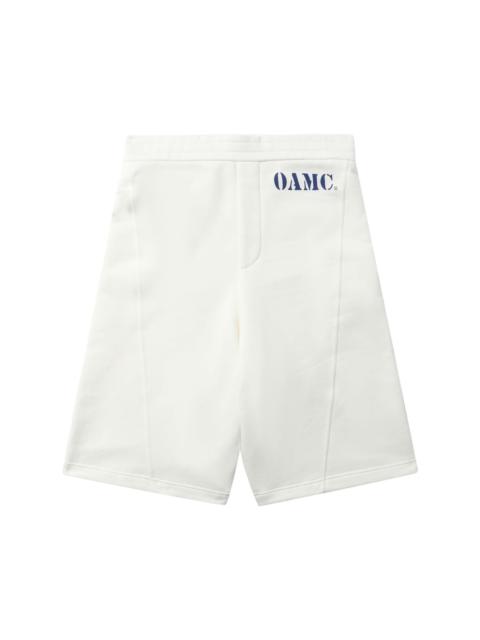 OAMC logo-print cotton track shorts