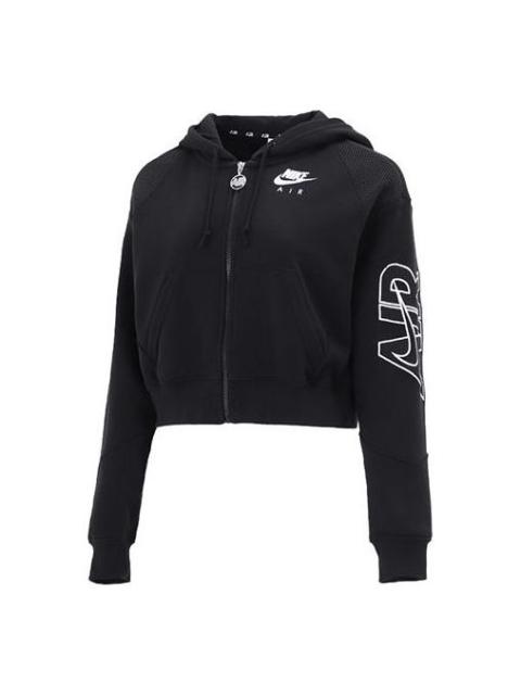 Nike (WMNS) Nike Casual Sports Short Knit Hooded Jacket Black DM6064-010