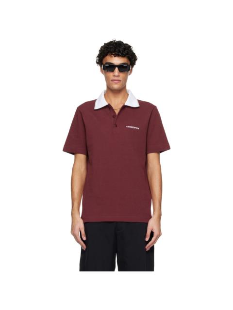 CASABLANCA Red Embossed Laurel Polo